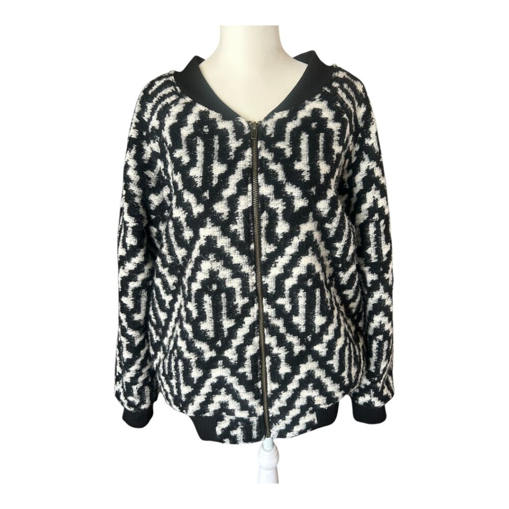 EVEREVE Black & White Salt Water Luxe Jacket Size Large